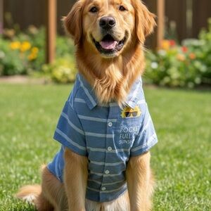 Chic Blue Striped Dog Shirt